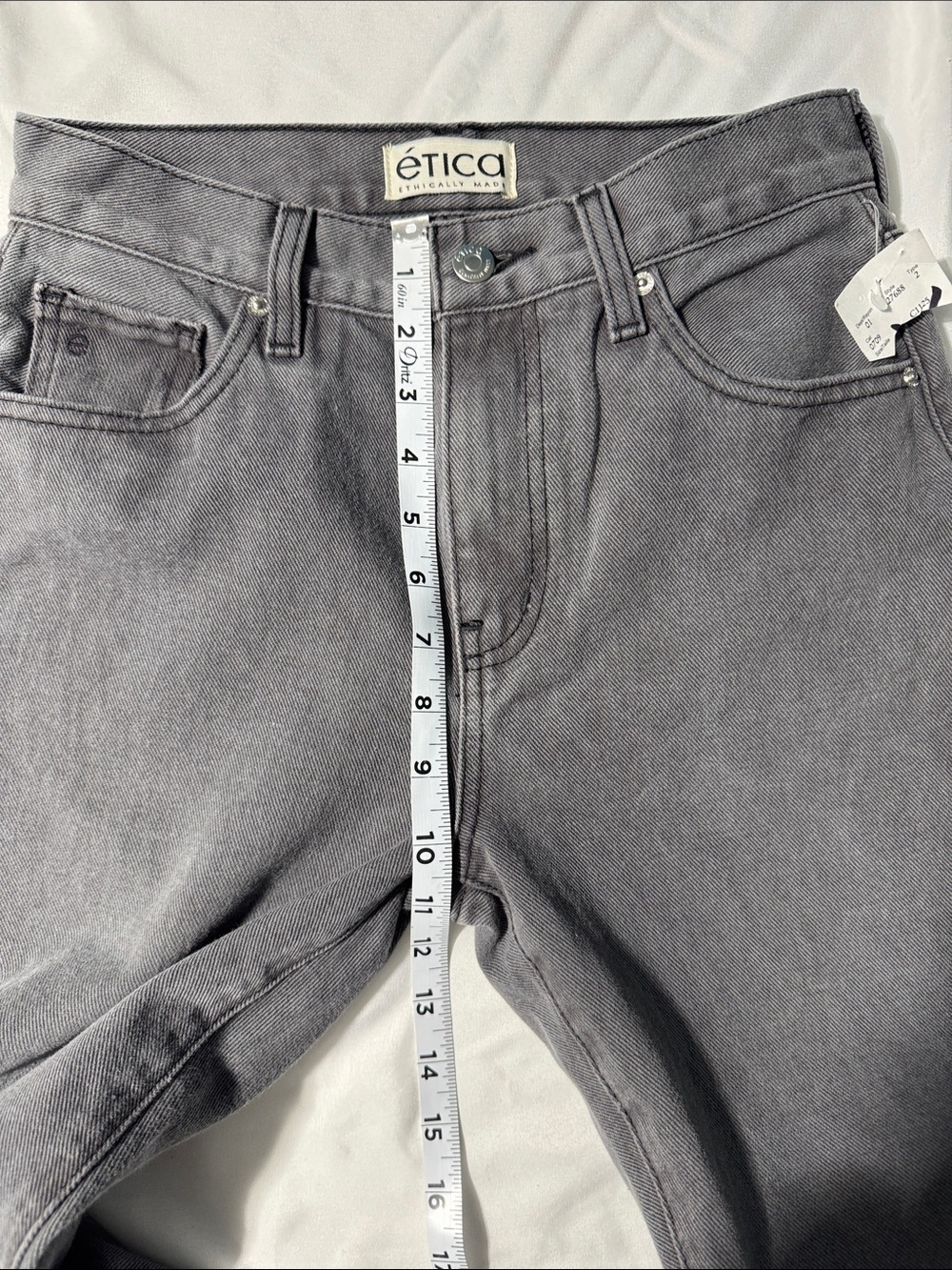 Ética Nina High Rise Flare Jeans Stormy Skies Gray Wash NWT Size 25 Sustainable - Picture 8 of 10